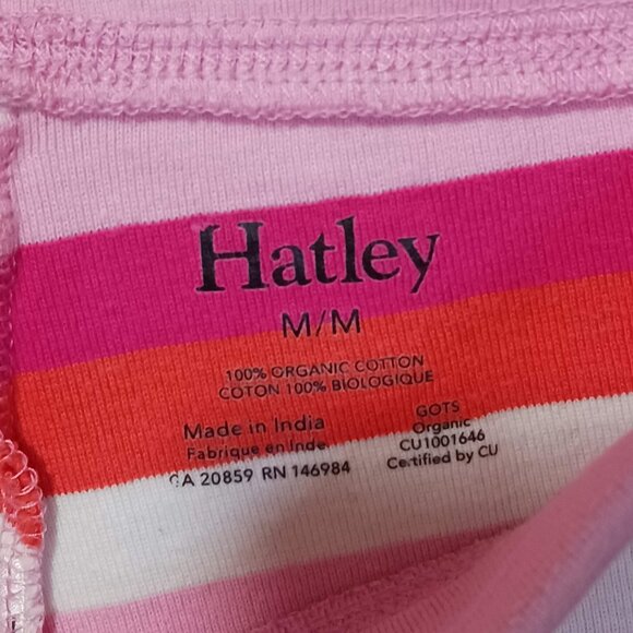 Hatley Organic Cotton Long Sleeve Pink Striped Pajama Set Women's Med - Picture 11 of 11